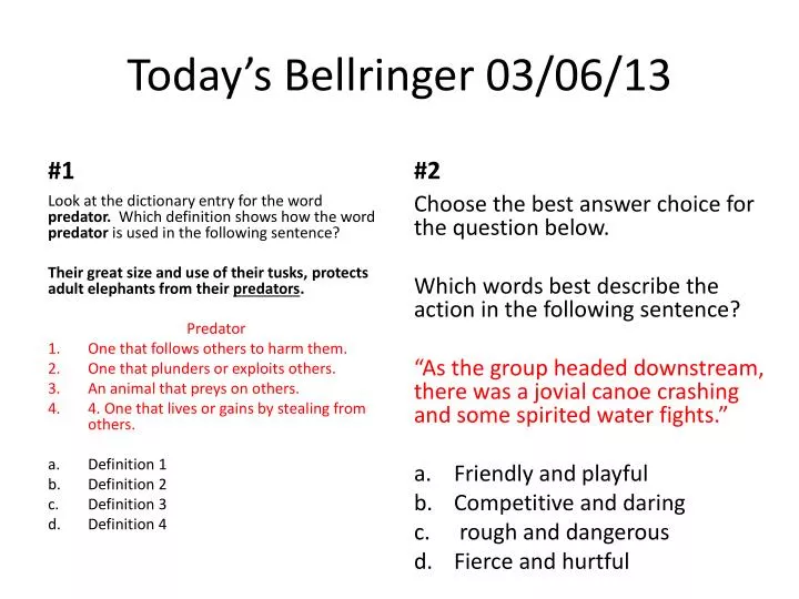 today s bellringer 03 06 13