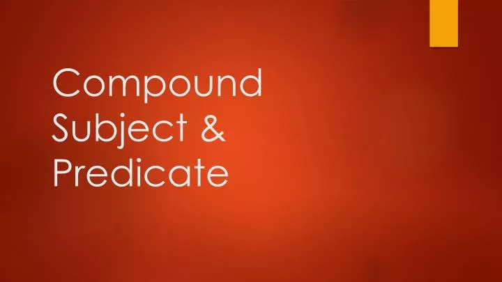 compound subject predicate