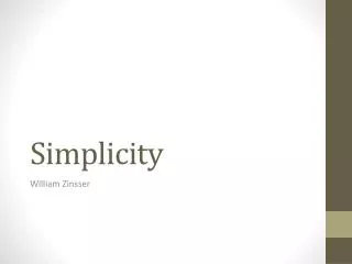 Simplicity