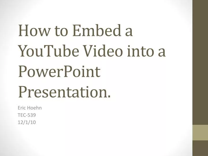 how to embed a youtube video into a powerpoint presentation