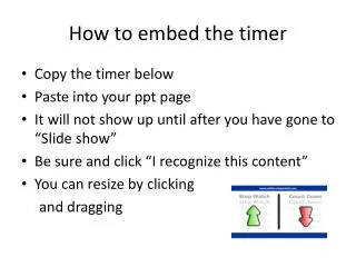 How to embed the timer