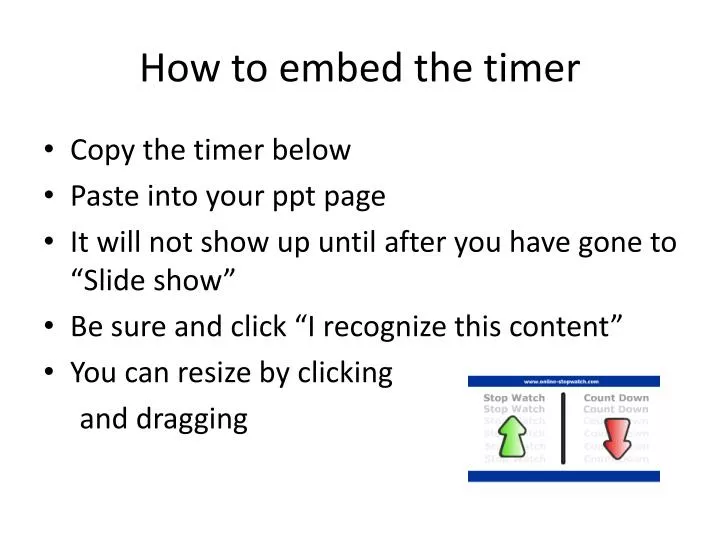 how to embed the timer