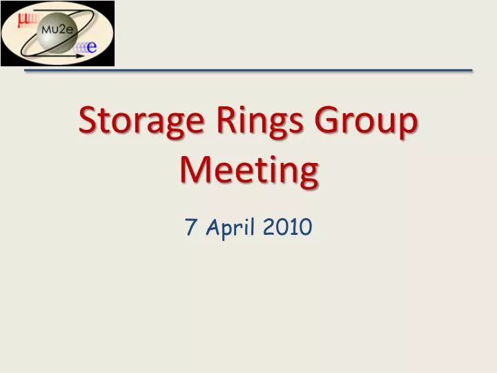 storage rings group meeting