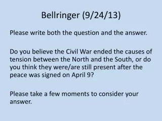 Bellringer (9/24/13)