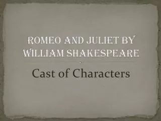 romeo and juliet by william shakespeare