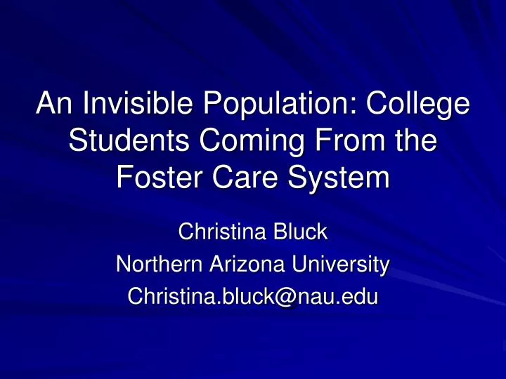 an invisible population college students coming from the foster care system