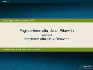 Peginterferon alfa -2a+/- Ribavirin versus Interferon alfa-2b + Ribavirin