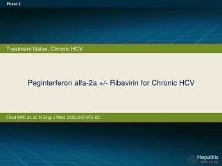 Peginterferon alfa-2a +/- Ribavirin for Chronic HCV