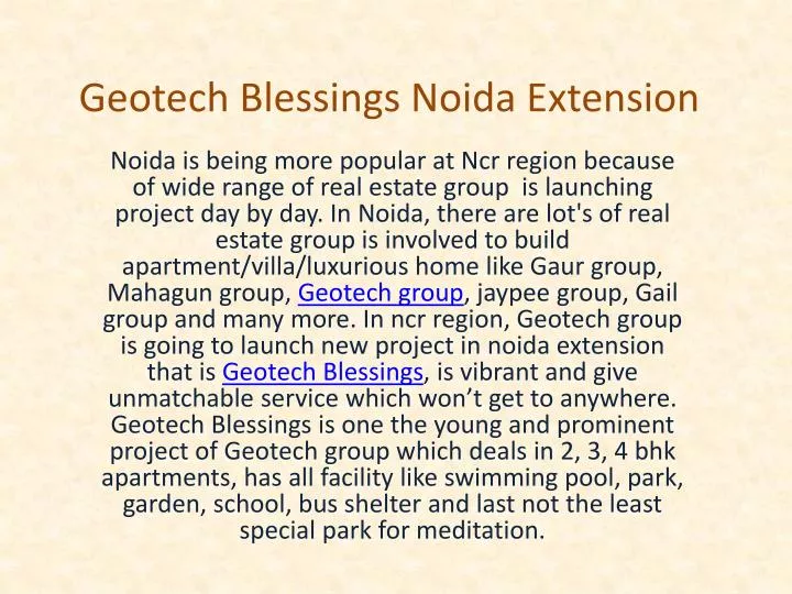 geotech blessings noida extension