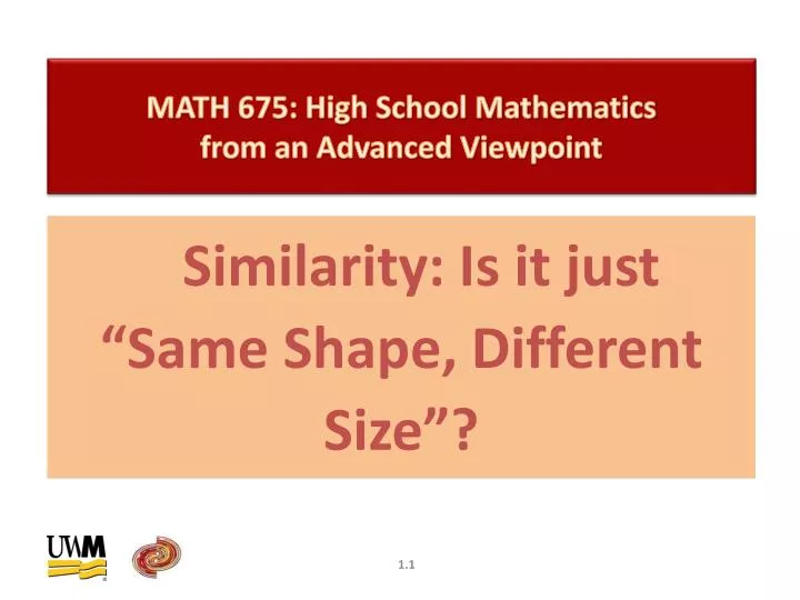 math 675 high school mathematics from an advanced viewpoint