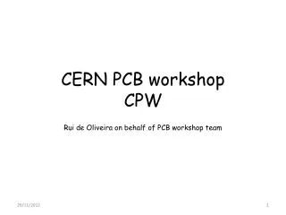 CERN PCB workshop CPW