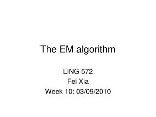 The EM algorithm