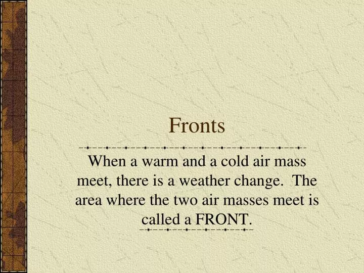 fronts