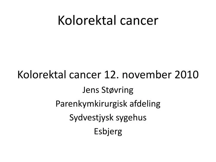 kolorektal cancer