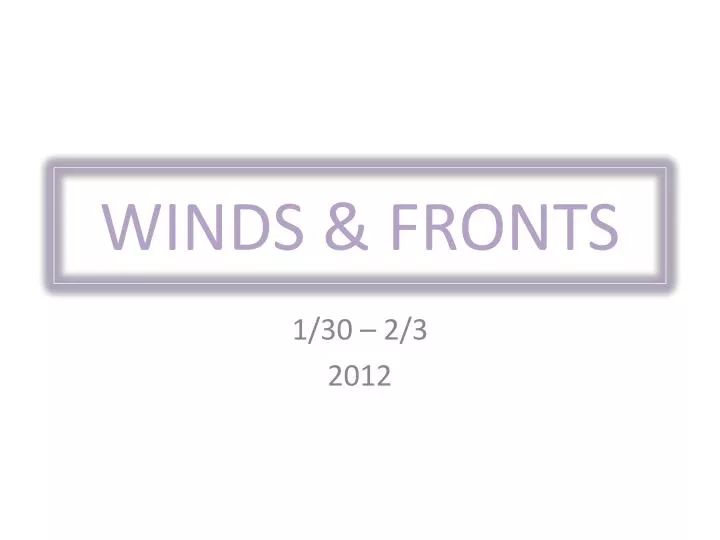 winds fronts