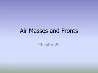 air masses and fronts