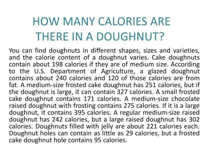 how many calories are there in a doughnut