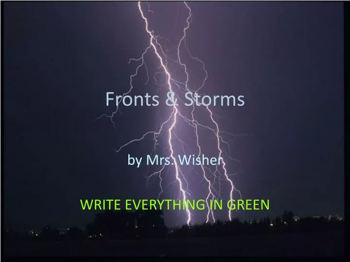 fronts storms
