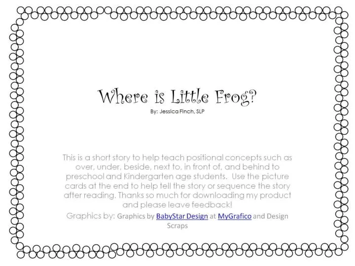 where is little frog by jessica finch slp