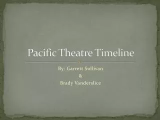 Pacific Theatre Timeline