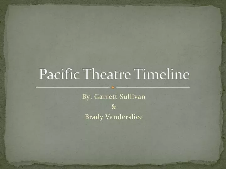 pacific theatre timeline