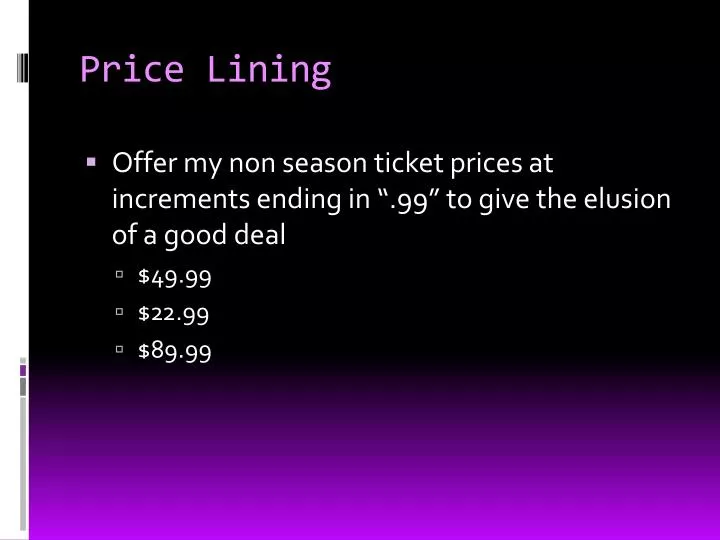 price lining