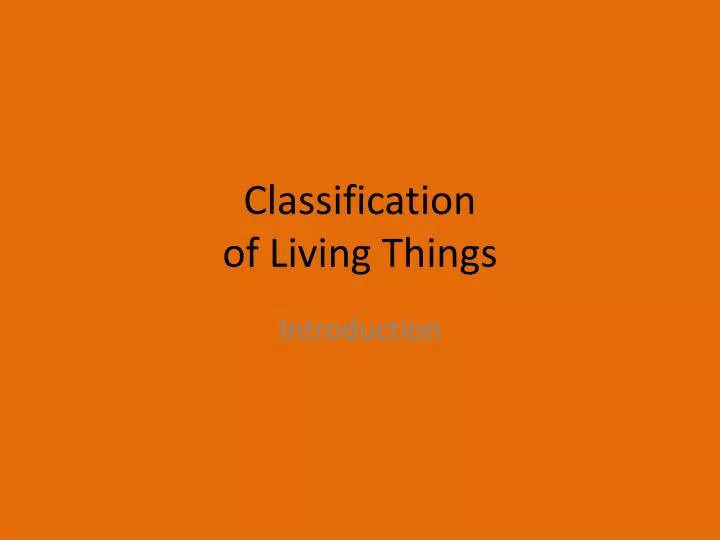 classification of living things