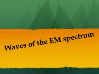 Waves of the EM spectrum