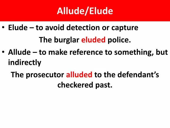 allude elude