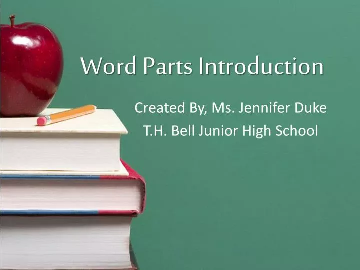 word parts introduction