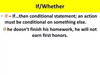 If/Whether