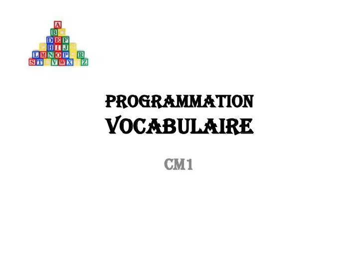 programmation vocabulaire