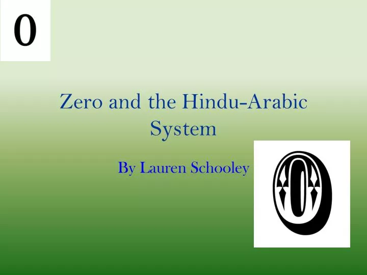 zero and the hindu arabic system