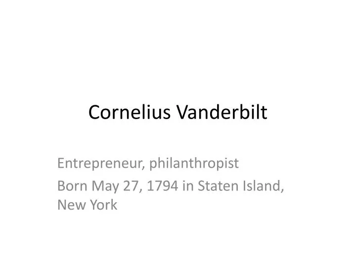 cornelius vanderbilt