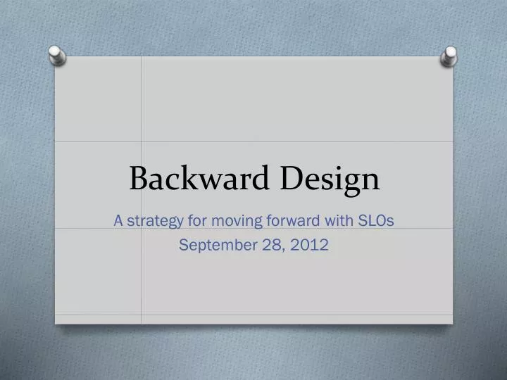 backward design