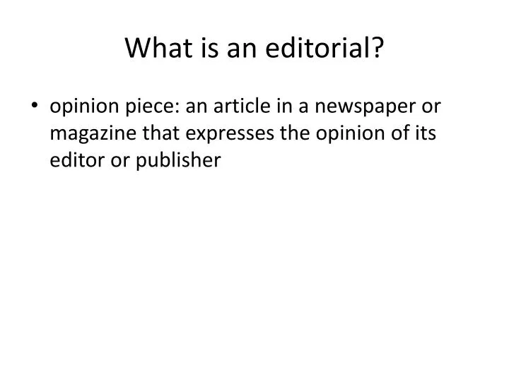 what is an editorial