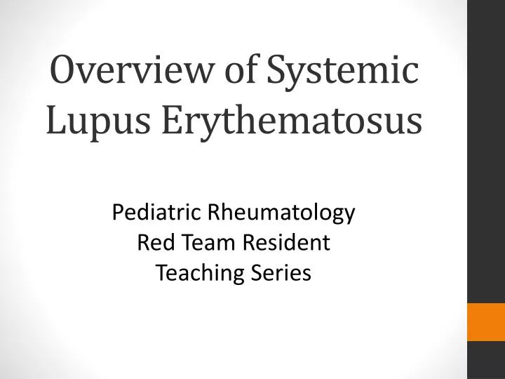 overview of systemic lupus erythematosus