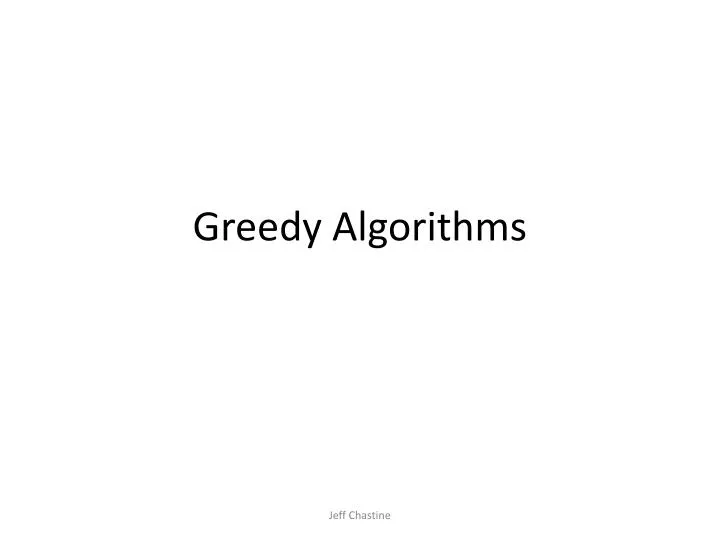 greedy algorithms