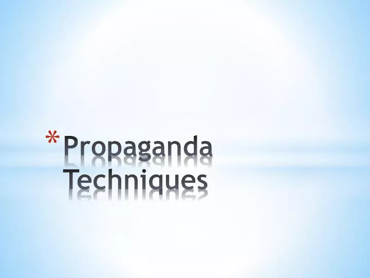 propaganda techniques