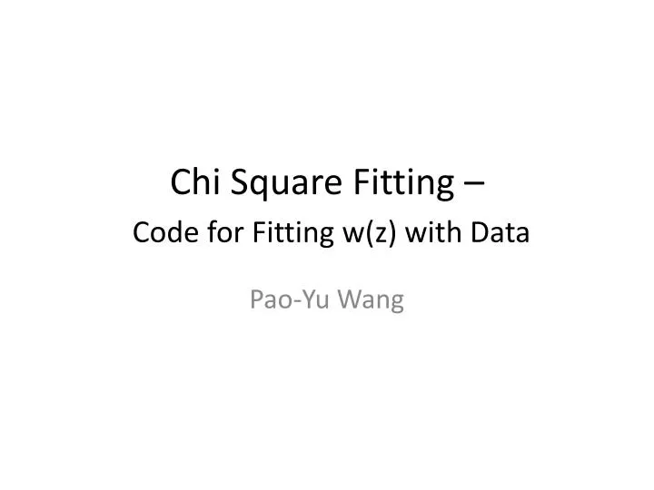 chi square fitting c ode for fitting w z with data