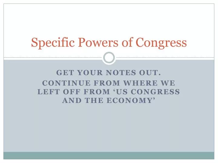 specific powers of congress