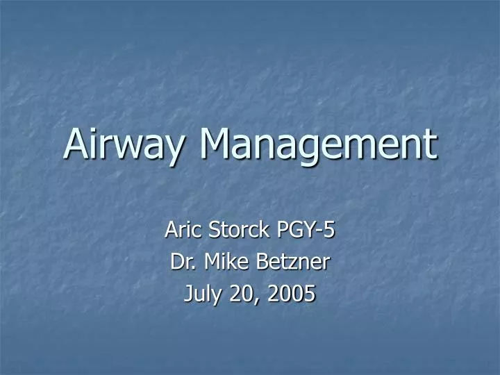 airway management