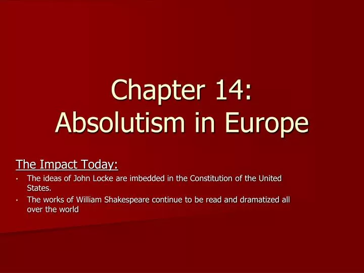 chapter 14 absolutism in europe