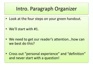 Intro. Paragraph Organizer
