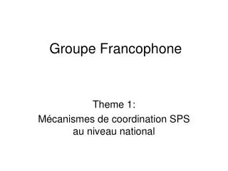 groupe francophone