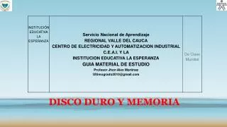 disco duro y memoria