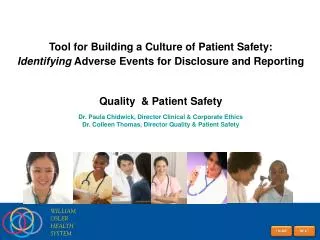 Tool for Building a Culture of Patient Safety:
