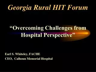 Georgia Rural HIT Forum