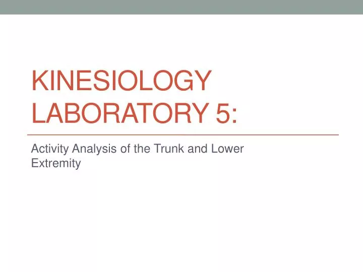 kinesiology laboratory 5