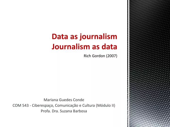 data as journalism journalism as data